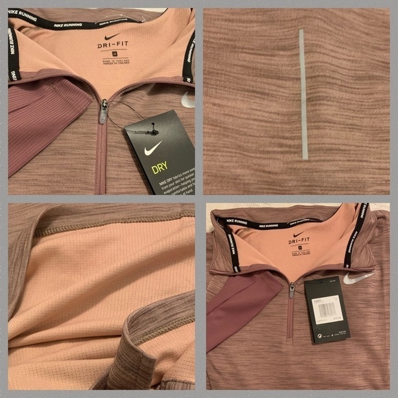 Nike Pink Mauve Dri-Fit Half ZIP Running Jacket 1X - Picture 3 of 4